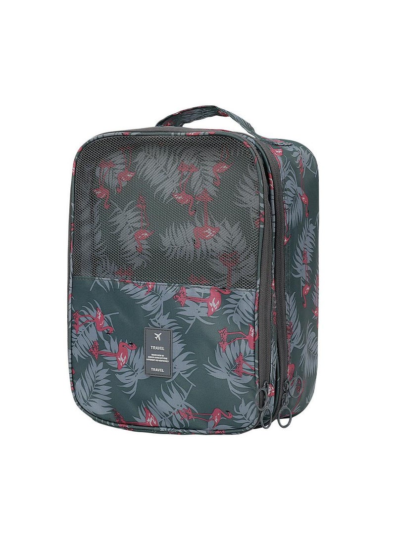 Y&D Shoe Bag Shoes Storage Bag Double-Layer Three-Position Boot Cover Dustproof Travel Handbag Shoe Cover Bag-Flamingo37*26*20CM