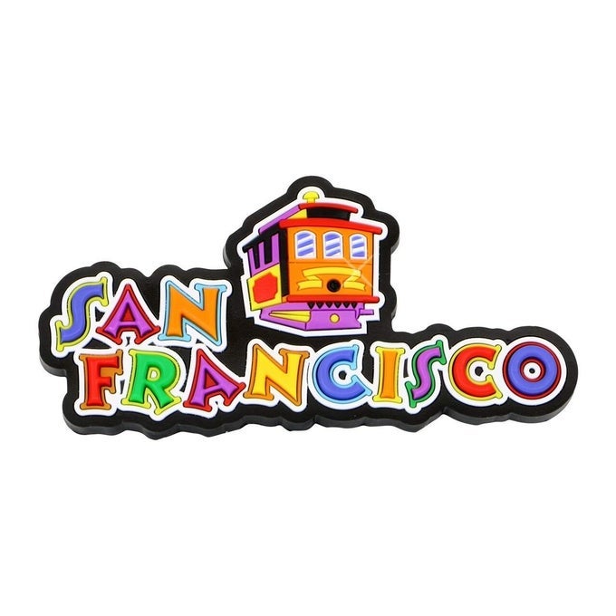 San Francisco Jumbo Rubber Magnet California Magnets California Souvenirs San Francisco Souvenirs