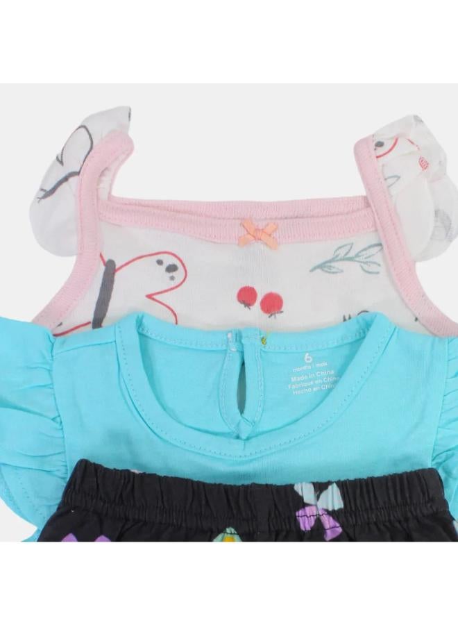 carter's Baby Girls Cotton 3-Piece Outfit Set – Aqua with Butterfly Design - Image 3