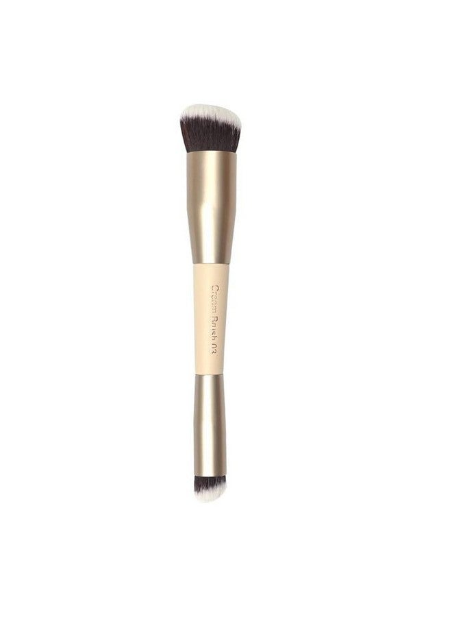 Milagro Beauty Foundation Brush 03, Dual-End Makeup Brush, Multipurpose For Blending Concealer, Cream Blush, And Bronzer, Features Dense Angled End For Concealer And Large Angled End For Foundation - Image 1