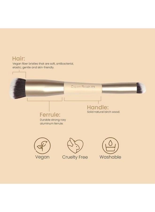 Milagro Beauty Foundation Brush 03, Dual-End Makeup Brush, Multipurpose For Blending Concealer, Cream Blush, And Bronzer, Features Dense Angled End For Concealer And Large Angled End For Foundation - Image 2
