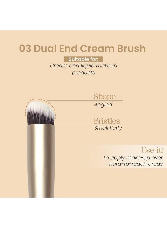 Milagro Beauty Foundation Brush 03, Dual-End Makeup Brush, Multipurpose For Blending Concealer, Cream Blush, And Bronzer, Features Dense Angled End For Concealer And Large Angled End For Foundation - Image 3