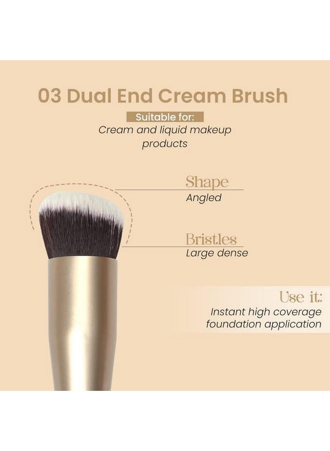 Milagro Beauty Foundation Brush 03, Dual-End Makeup Brush, Multipurpose For Blending Concealer, Cream Blush, And Bronzer, Features Dense Angled End For Concealer And Large Angled End For Foundation - Image 4