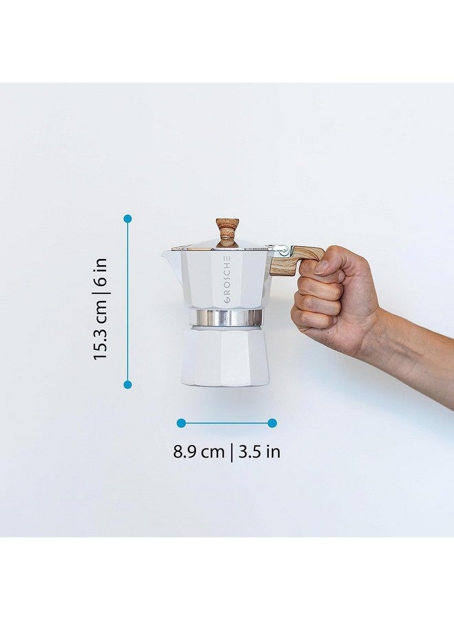 GROSCHE Milano Moka Stovetop Espresso Coffee Maker (3 Cup / 150 ml, White) - Image 5