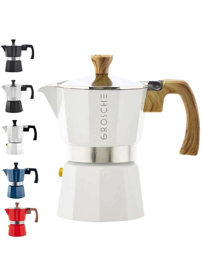 GROSCHE Milano Moka Stovetop Espresso Coffee Maker (3 Cup / 150 ml, White) - Image 1