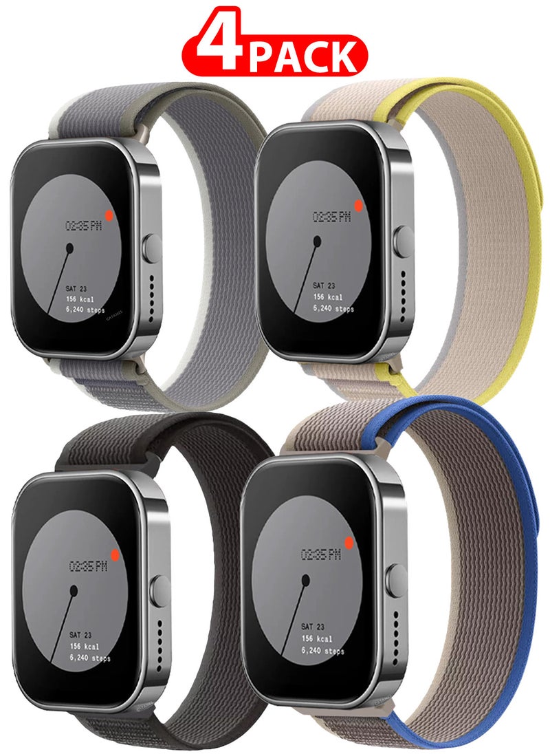 CATANES - ( for Nothing Watch Pro ) 4 Pack, Trail Loop Band, Braided Elastic Weave Sport Strap, Nylon Sport Loop Bands for Men Women - Image 1