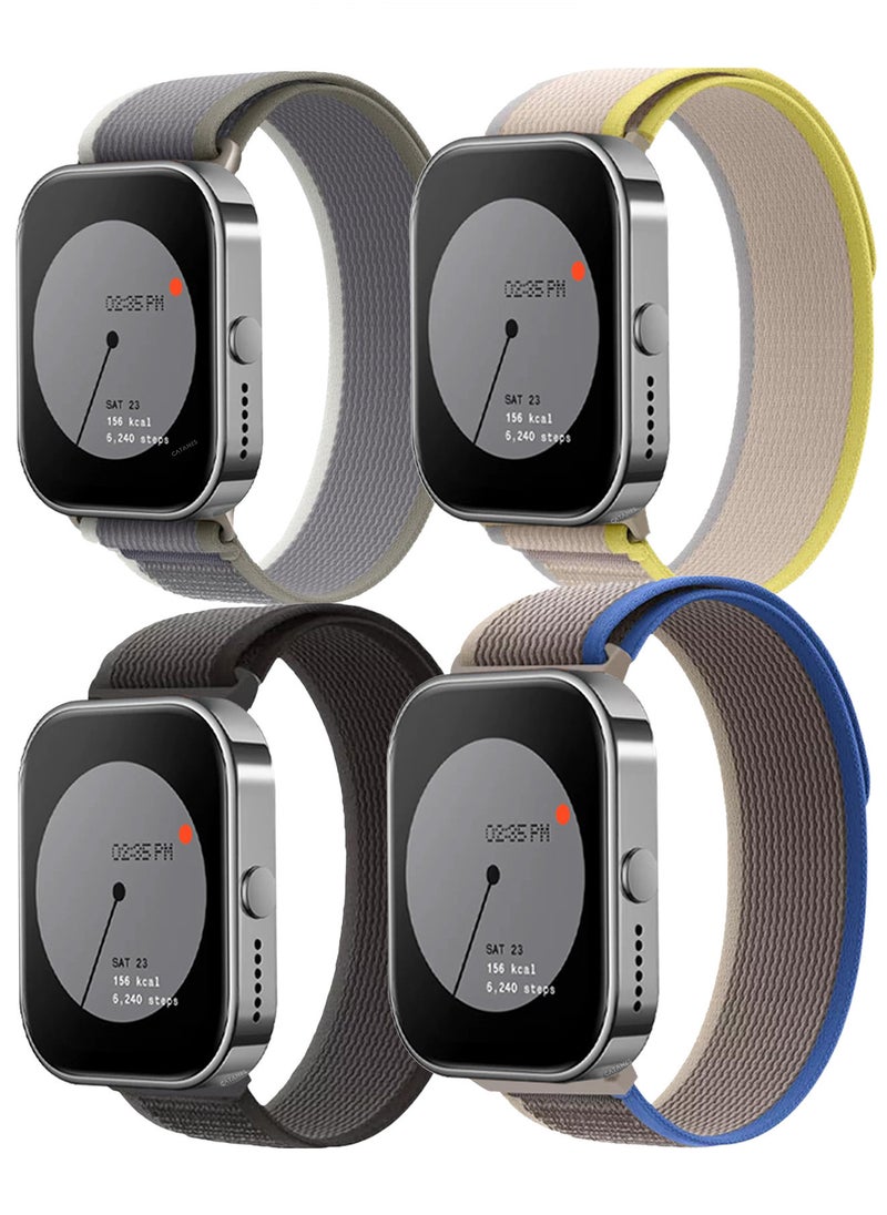 CATANES - ( for Nothing Watch Pro ) 4 Pack, Trail Loop Band, Braided Elastic Weave Sport Strap, Nylon Sport Loop Bands for Men Women - Image 1