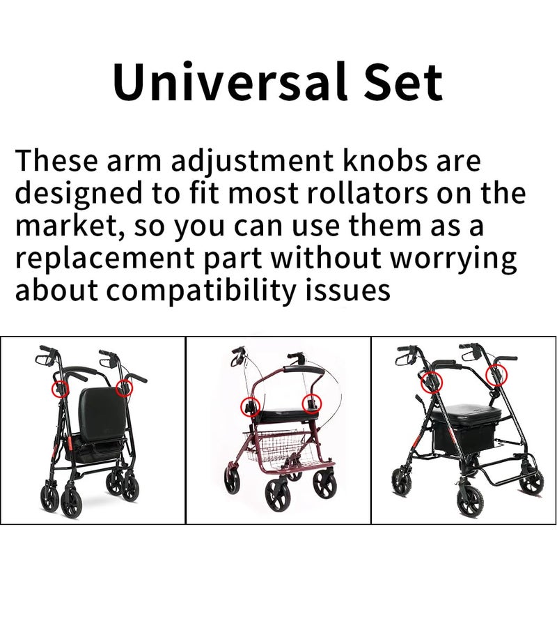 Toeloioh Knob Replacement Part Universal for Rolling Walker Rollator  Foldable Rollator  Hand propelled Walker  Aluminum 3 Point Knob  General Parts of Rollator Accessories - Image 3