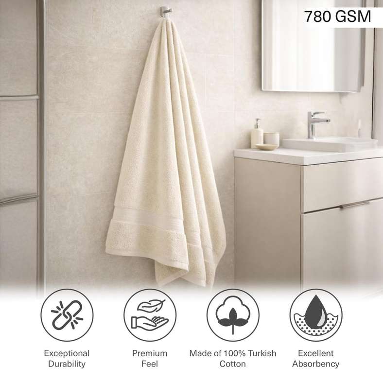 Pan Home منشفة استحمام تركية فاخرة 90x150 سم للبالغين - Image 5