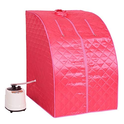 POWEREST POWEREST ACUPRESSURE Body Slim Home Steam Handheld Massager Sauna Room Best Foldable Portable Tent Waterproof Sauna Steam Bath Machine Use For MEN WOMEN Pink - Image 1