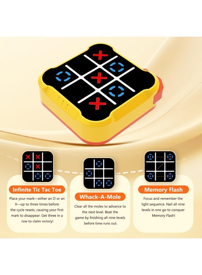 Eworld 3-in-1 Electronic Tic Tac Toe Game Console –  Tic-Tac-Toe-Single Player, Infinite Tic-Tac-Toe Game-Double Players, Memory Flash, and Whack-a-Mole, Handheld Puzzle & Travel Game for Kids & Adults - Image 3