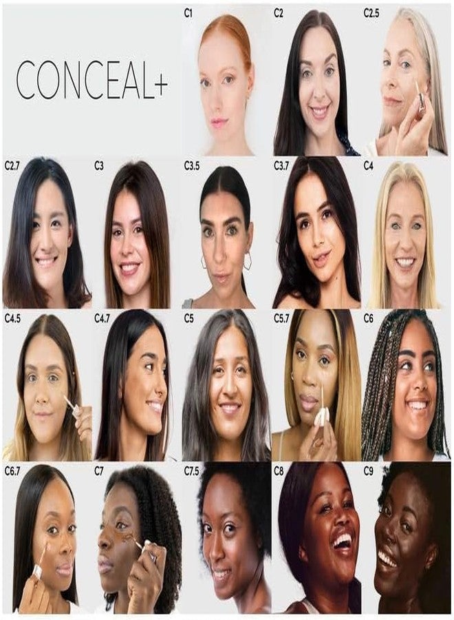 Fitglow Beauty Conceal+ | Vegan Full Coverage Concealer Skincare with Vitamin K + Green Tea | Corrects Dark Circles, Blemishes & Redness | Non-Creasing, Natural Finish | C1-6g - Image 3