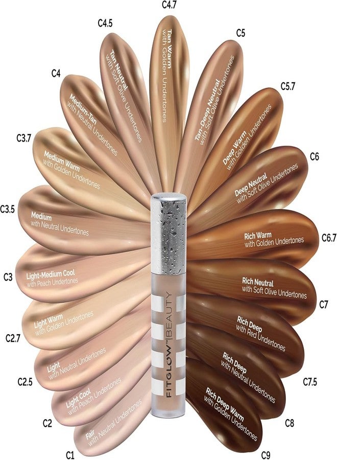 Fitglow Beauty Conceal+ | Vegan Full Coverage Concealer Skincare with Vitamin K + Green Tea | Corrects Dark Circles, Blemishes & Redness | Non-Creasing, Natural Finish | C1-6g - Image 4