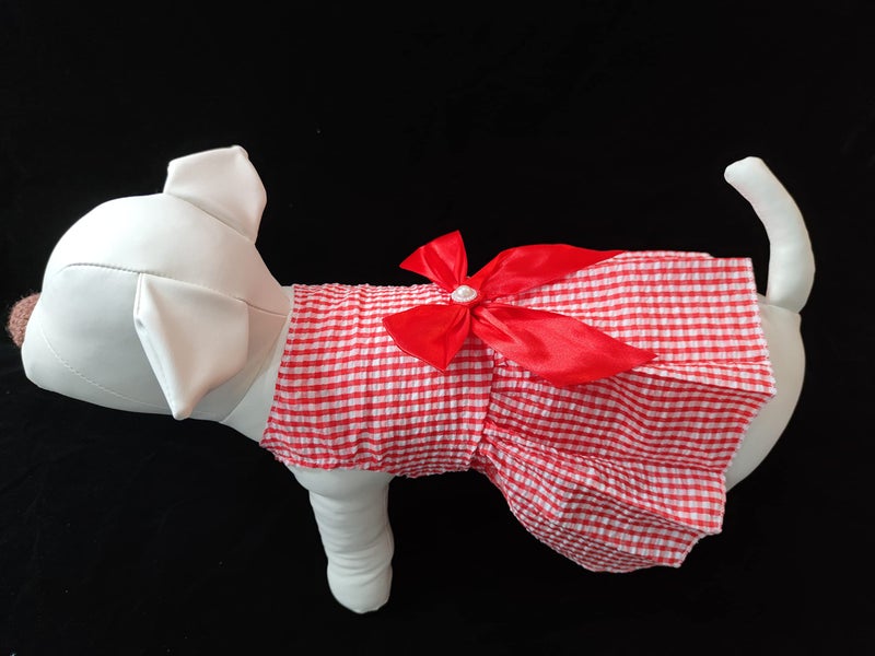 KUTKUT Small Dog Girl Stripe Dress for Puppy Clothes Female Princess Tutu Frock Skirt Summer Shirt for Shihtzu, Maltese Cat Pet Apparel Outfits (Size: L, Chest: 45cm, Length: 35cm) - Image 5