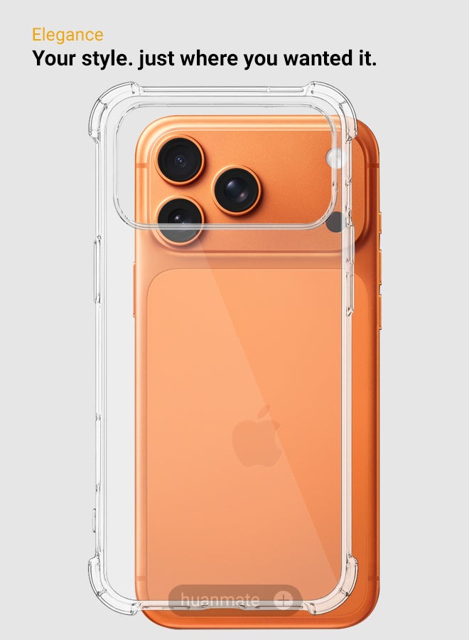 huanmate Apple iPhone 17 Pro Max Shock Proof Case Cover - Ultra Clear, Durable & Accurate Cut-outs - Scratch, Dust & Smudge Protection - Clear Silicon Back Cover for Apple iPhone 17 Pro Max - Image 5