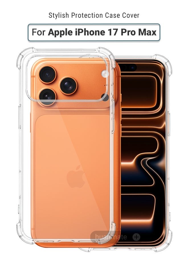 huanmate Apple iPhone 17 Pro Max Shock Proof Case Cover - Ultra Clear, Durable & Accurate Cut-outs - Scratch, Dust & Smudge Protection - Clear Silicon Back Cover for Apple iPhone 17 Pro Max - Image 1