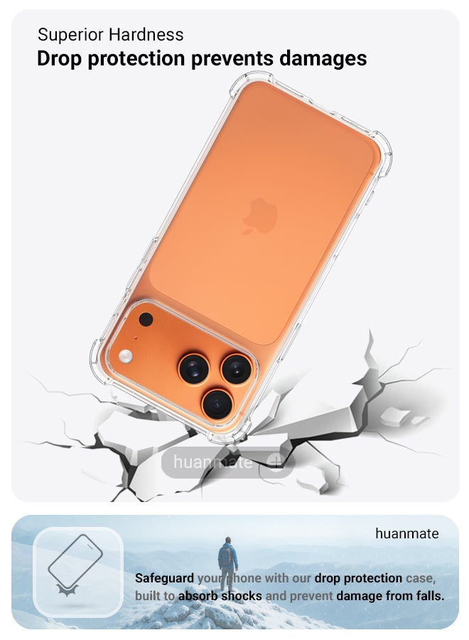 huanmate Apple iPhone 17 Pro Max Shock Proof Case Cover - Ultra Clear, Durable & Accurate Cut-outs - Scratch, Dust & Smudge Protection - Clear Silicon Back Cover for Apple iPhone 17 Pro Max - Image 4