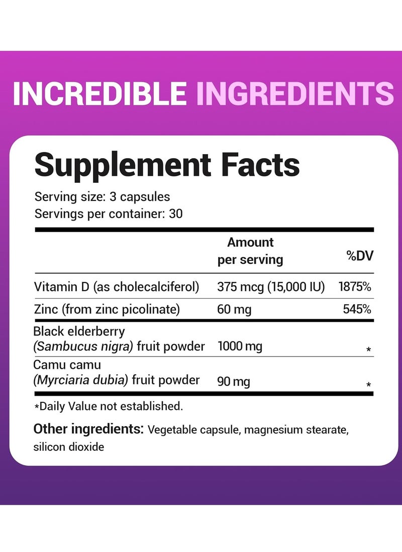 Dr. Berg Nutritional - Black Elderberry Sambucus Elderberry Immune Support Supplement 90 Capsules 30 Servings - Image 1
