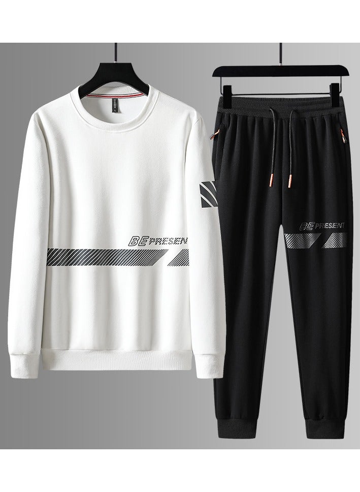 KUYING New Spring And Autumn Casual Hoodie Men's Round Neck Trendy Running Two-Piece Set  - Image 1