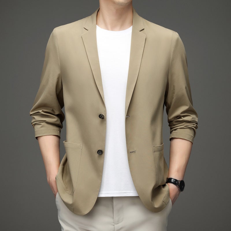 Mens 2023 Summer Slim Fit Blazer White - Image 3