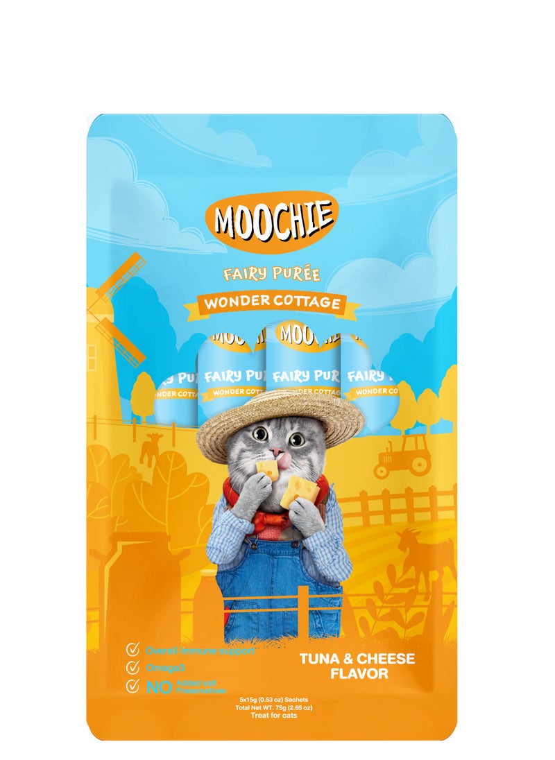 MOOCHIE Moochie Wonder Cottage Tuna & Cheese Flavor 5x15g - pouch 