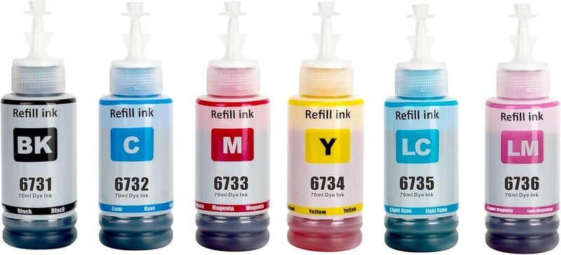 NexNova Ink Set 673 Compatible For Epson For Ecotank Printer L800 L805 L810 L850 L1800 - Image 1