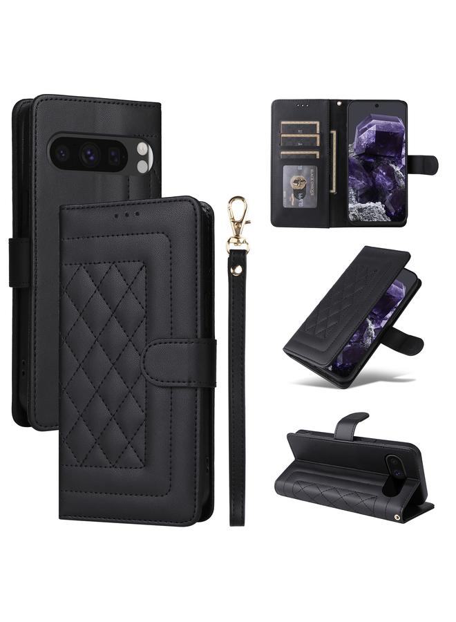 The Bros Phone Case For Google Pixel 9 Diamond Lattice Leather Flip Phone Phone Case - Image 1