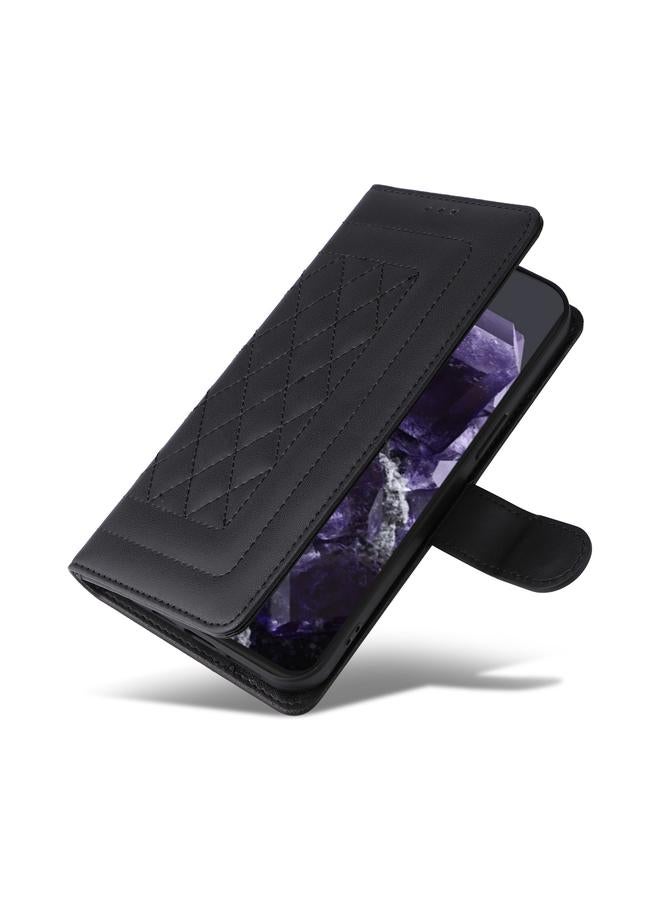 The Bros Phone Case For Google Pixel 9 Diamond Lattice Leather Flip Phone Phone Case - Image 5