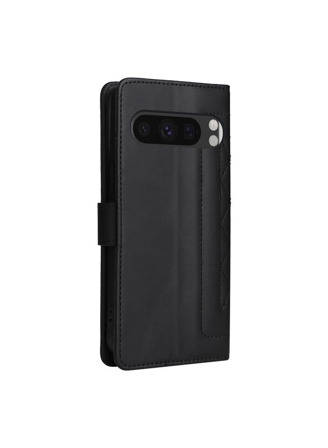 The Bros Phone Case For Google Pixel 9 Diamond Lattice Leather Flip Phone Phone Case - Image 3