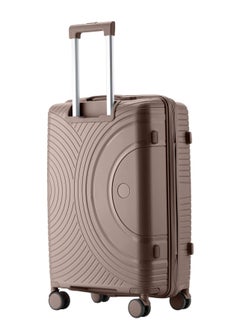 SENATOR Unisex Hard Case Large Checked Luggage Lightweight PP Fashion Trolley Luggage with 360° Degree 4 Twin Wheel and Safe Zippers KH1010 Khaki  - Image 2