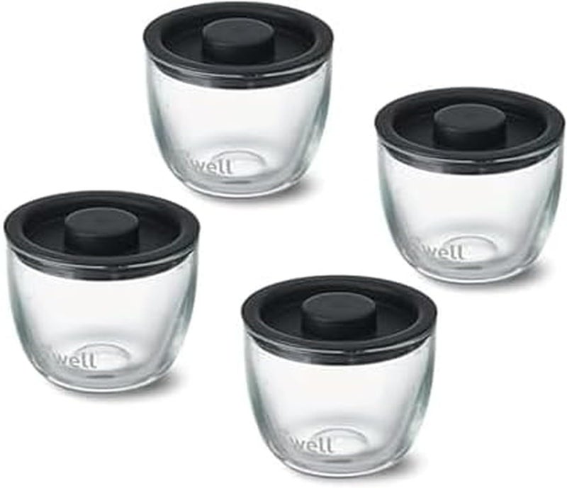 S'well 12oz Glass Prep Bowl Set of 4 for Easy Meal Prep, Black, Durable Tempered Glass, Nesting Design Compatible with 21.5oz Eats Containers - Image 1