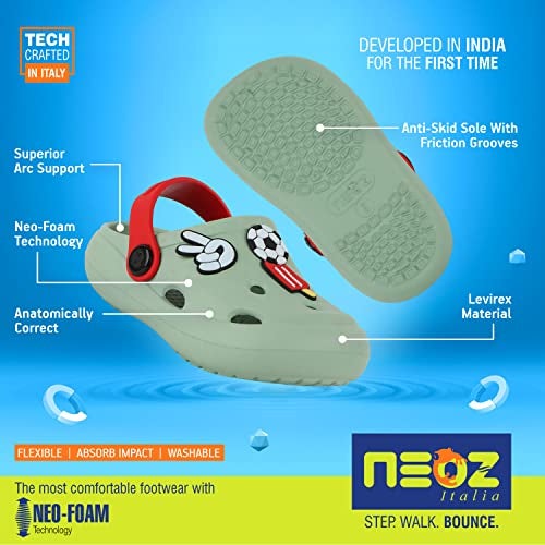 Neoz Casual Slingback Clogs for Kids with Soft Sole | Slip-On Breathable, Lightweight | Comfortable & Durable | Stylish Indoor & Outdoor Sandals Clogs for Kids, K-TOYZ-MINT_5 - Image 3