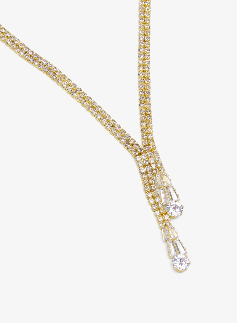 ELLA Silver Drop Down Diamonte Rhinestone Jewelry Set Necklace Earrings Bracelet Ring - Image 3