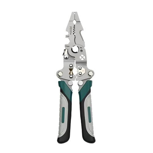 Gopendra 9-in-1 Multifunctional Stainless Steel Wire Plier Cutting Multi-Purpose Electrical Stripping Tool Wire Stripper & Crimping Tool for Electrician (Multi color, wire striper pattern-A) - Image 1
