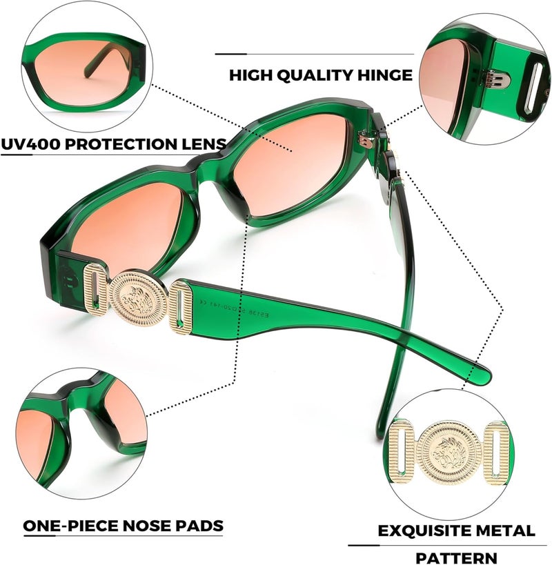 FEISEDY Small Square Sunglasses for Women Men Vintage Trendy Irregular Sunglasses B2322 - Image 5