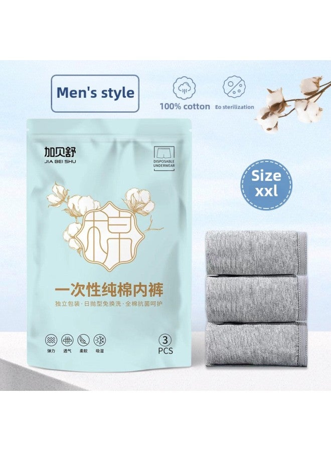 Travel Disposable Bed Sheets Four-piece Set Dirty-separated Sterilization Disposable Hotel Beauty Salon Bed Sheets Disposable Bedding-Color:Men's Underwear 3 Pairs Of Pure Cotton Individually Packed 2xl [65-75kg] - Image 1