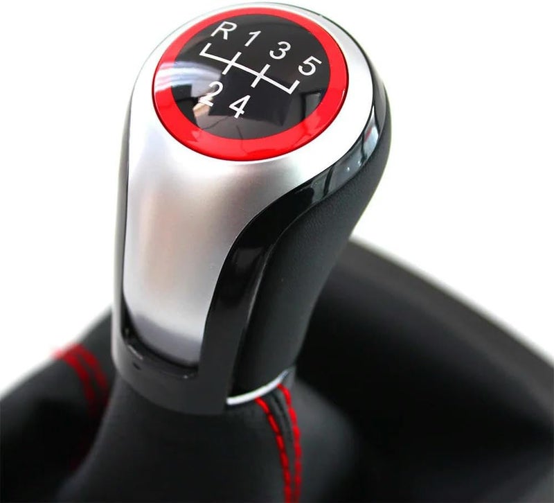 5 Speed Gear Shift Knob with Dust Boot for SEAT Ibiza 2002-2010, Manual Gear Stick Gaiter Cover Replacement - Image 2