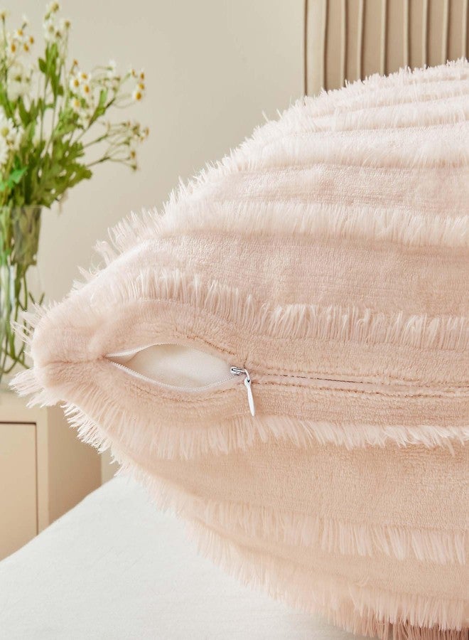 BEDELITE Body Pillow Cover with Zipper Closure, Decorative Boho Fleece Pillowcase 20 x 54 Inches, Luxury Fluffy Plush Long Body Pillow Pillowcase for All Seasons(Coral-Boho) - Image 4