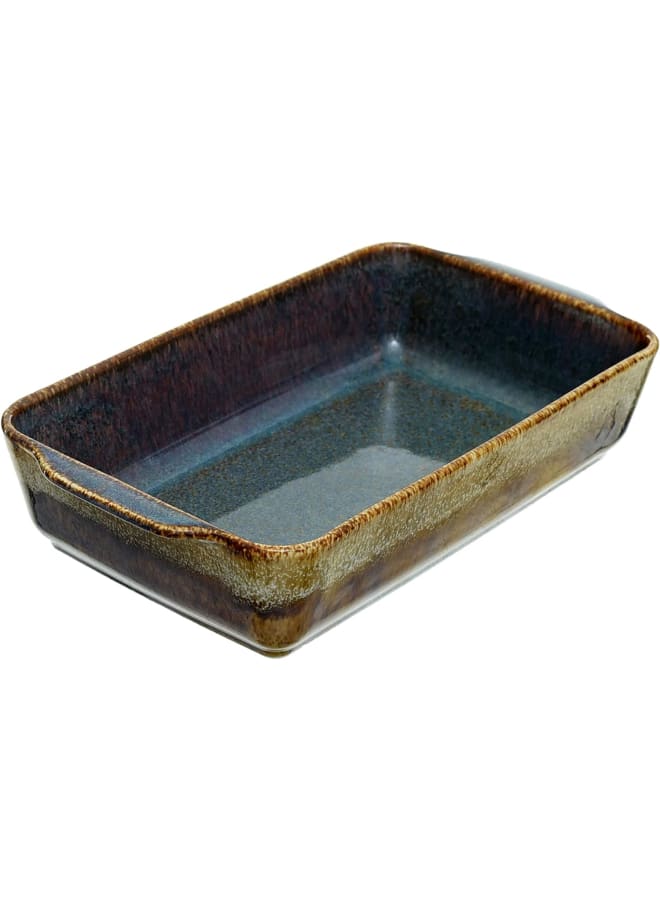 Rosa Rectangular Casserole, Small, Emerald/Beige - Image 1
