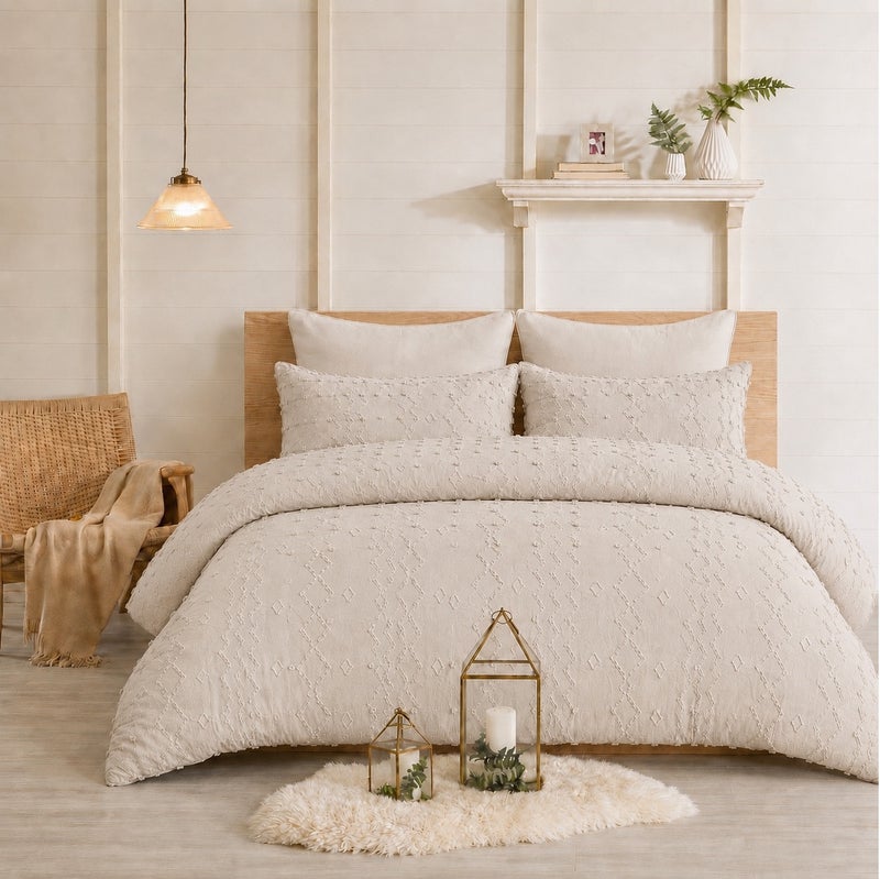 HOMETOPIA Luxury King Size 6-Piece Comforter Set 264×229 cm – Embossed Fabric, Ultra Soft & Breathable Fabric, Comfortable, All-Season Use, Premium Quality, Ideal for AC Rooms & Home Use in Saudi Arabia. - Image 1
