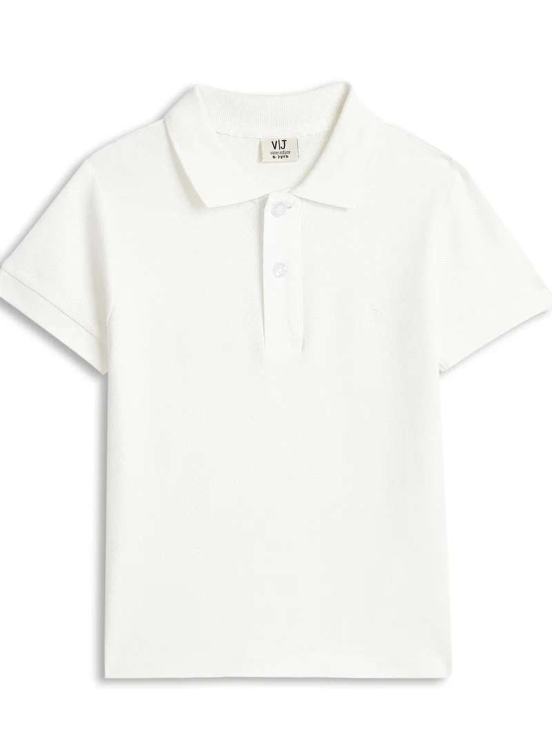 victor and jane Victor & Jane Junior Boys' Polo T-Shirt – White