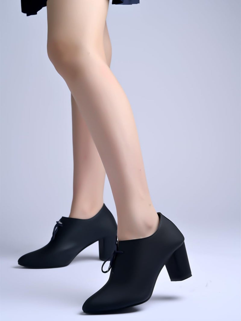 Shoetopia أحذية شوتوبيا النسائية بكعب مضغوط مع أربطة - Image 3