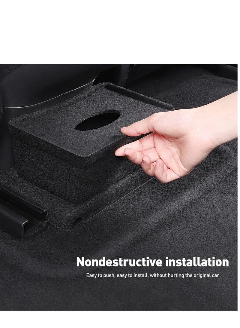 SYOSI Storage Box, Compatible with Tesla Model 3 Rear Center Console Flocking Underseat Organizer Tray, Backseat Second Row Organizer Storage Container Trash Can Replacement for Model 3 Accessories - Image 5
