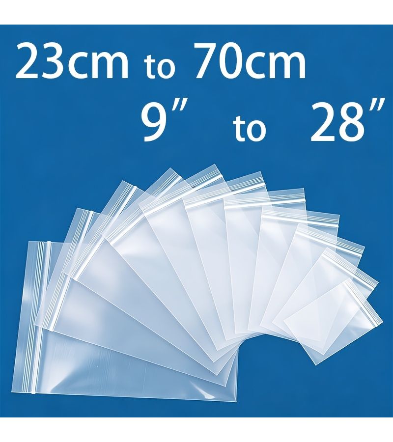 8 Pcs 45x65 Cm PE Transparent Resealable Storage Bags With White Edges 4 64 Mils - Image 1