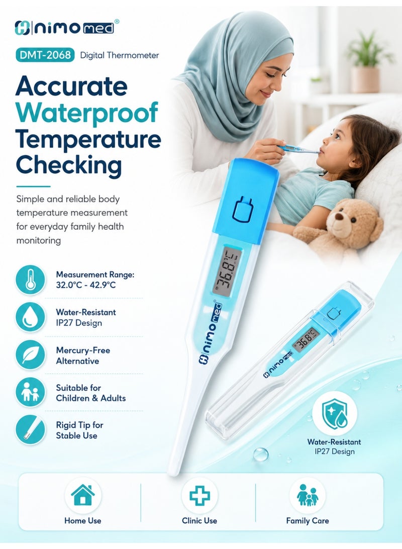 Nimo DMT-2068 Waterproof Digital Thermometer with Rigid Tip, Fever Alert & Auto Shut-Off - Image 2
