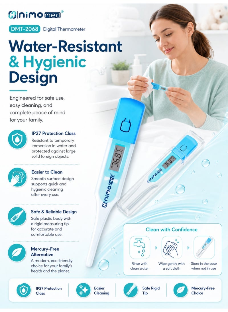 Nimo DMT-2068 Waterproof Digital Thermometer with Rigid Tip, Fever Alert & Auto Shut-Off - Image 4