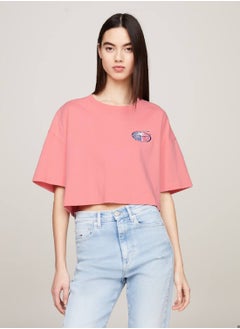 Women's Archive Oversized Back Logo Cropped T-Shirt -  Pure cotton, Pink - pzsku/Z9571FFDDBE58A770DF48Z/45/_/1724216673/3f9a194e-1763-4aa4-ac92-ed4bdb19242d