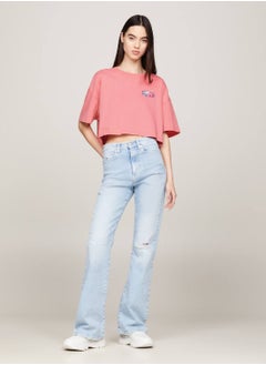 Women's Archive Oversized Back Logo Cropped T-Shirt -  Pure cotton, Pink - pzsku/Z9571FFDDBE58A770DF48Z/45/_/1724216676/09a0610c-fe31-446f-8ebb-bab0cb550687