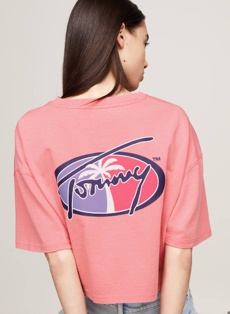 TOMMY JEANS Archive Oversized Back Logo Cropped T-Shirt - Image 3