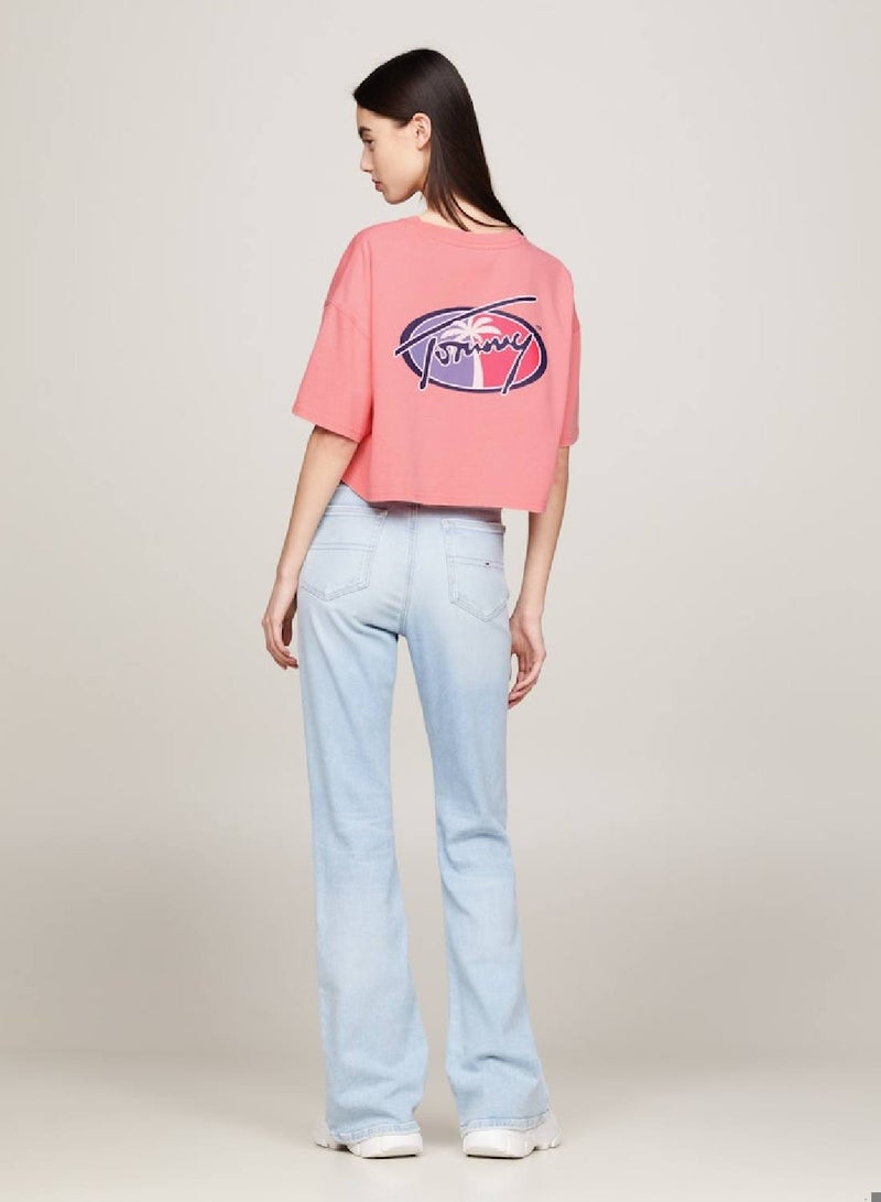 TOMMY JEANS Archive Oversized Back Logo Cropped T-Shirt - Image 2